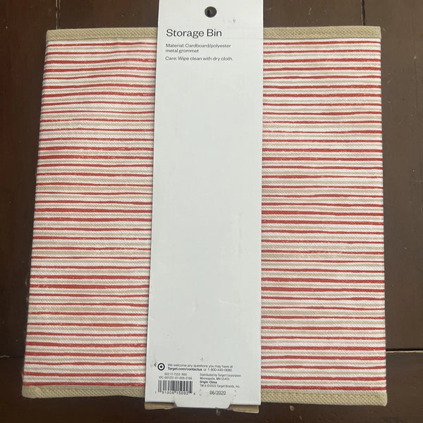 Room Essentials Striped Storage Bin (10.5” L, 10.5” W, 11” H)