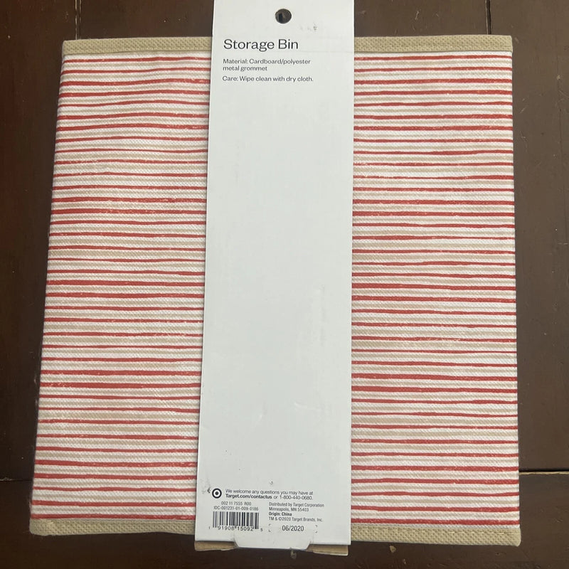 Room Essentials Striped Storage Bin (10.5” L, 10.5” W, 11” H)