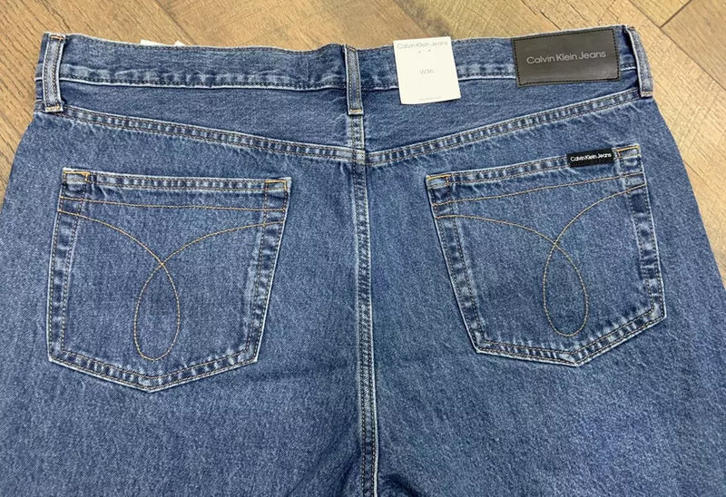 Calvin Klein Mens Bottoms Blue Denim 100% Cotton Jean Shorts