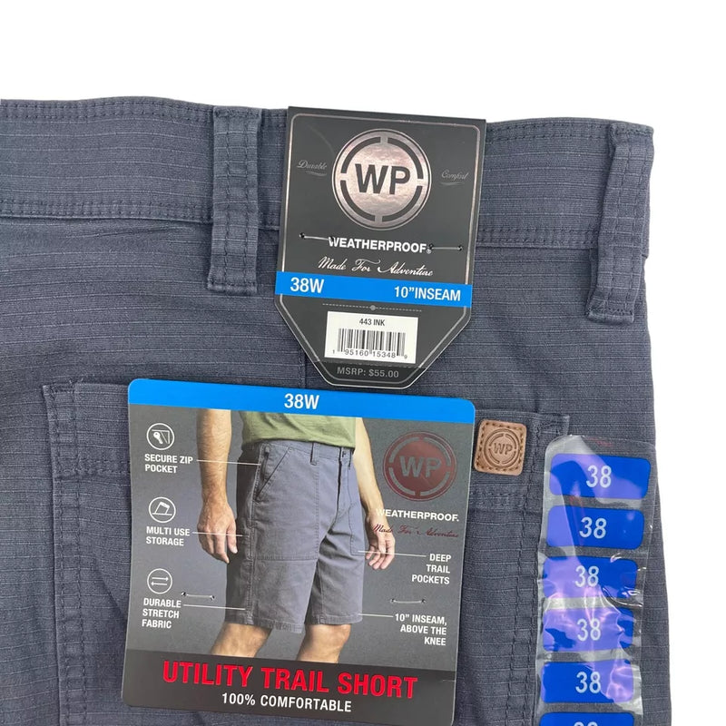 Weatherproof Men's Flex Waistband Utility Trail Ripstop Shorts