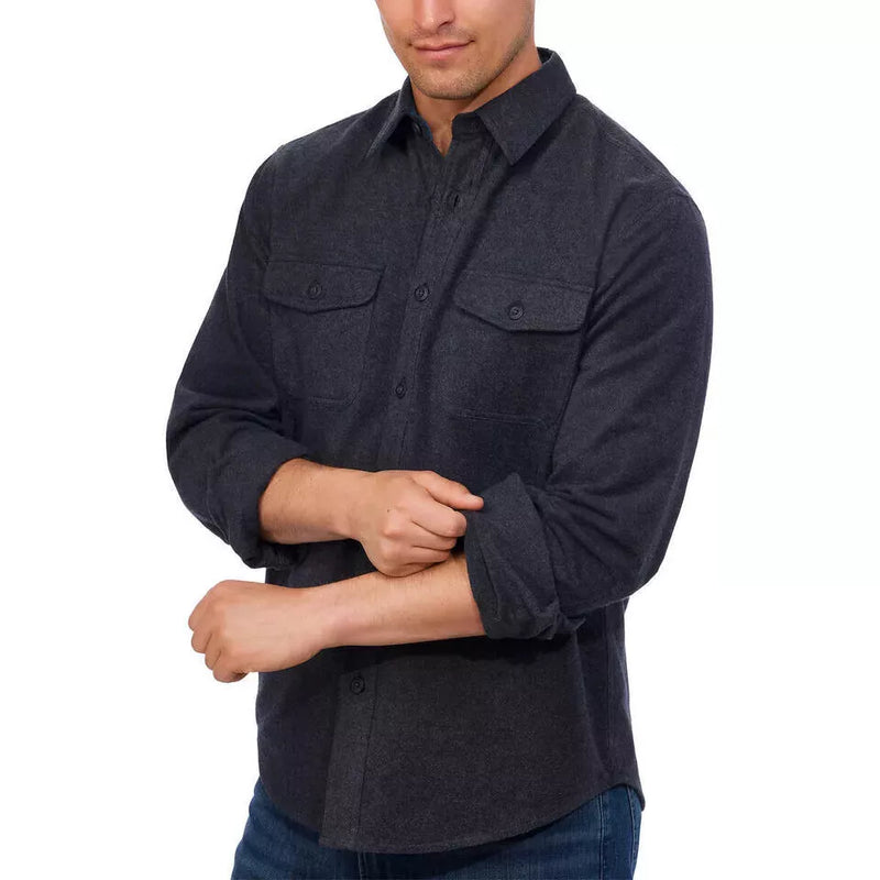 Grizzly Mountain Men’s Black Flannel Chamois Shirt