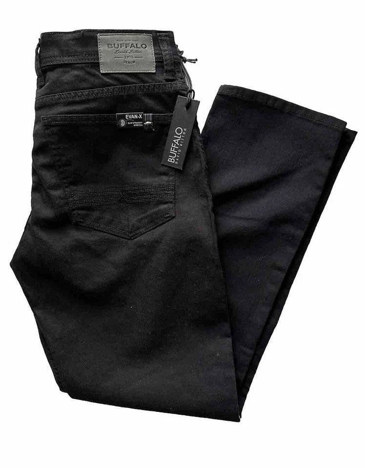 Buffalo David Bitton Men's SLIM STRETCH EXTENSIBLE, COUPE SLIM, BLACK