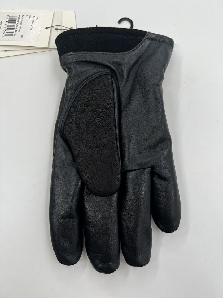 UGG Captain Pieced Black Leather Gloves Men's  Fleece Lined