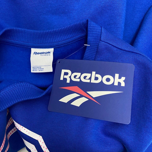 Reebok Unisex Medium Blue Graphic Sweatshirt Pullover, NWT
