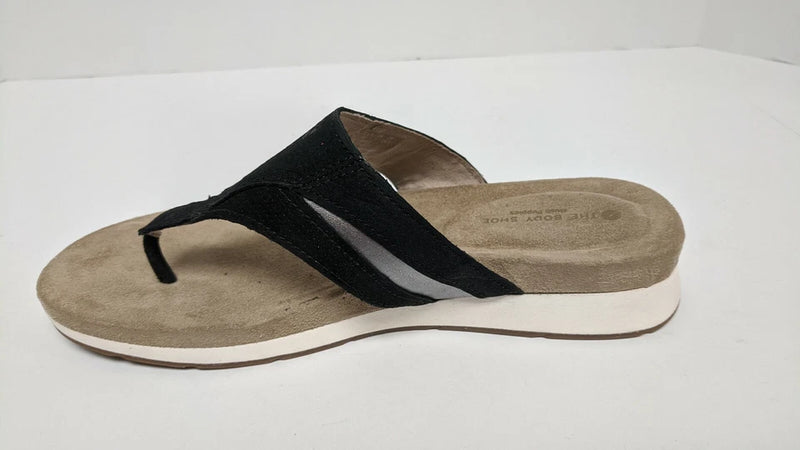 Hush Puppies Pepper Toepost Sandals, Black Leather, Women