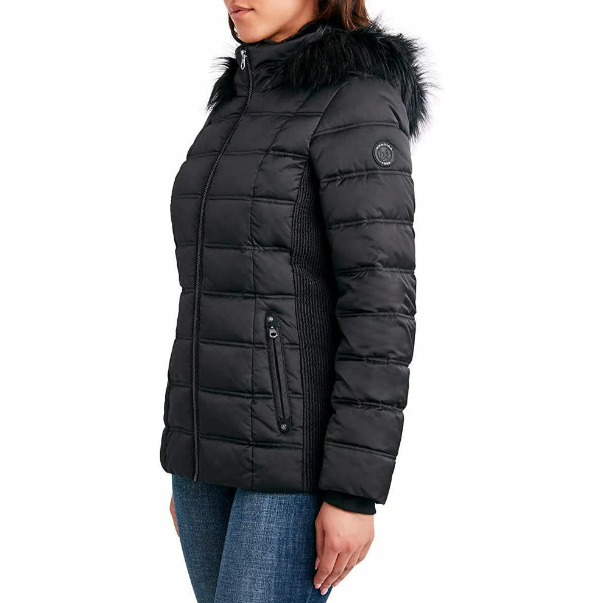 Nautica Women Coat,  Color Red Puffer Water Resist Quilted