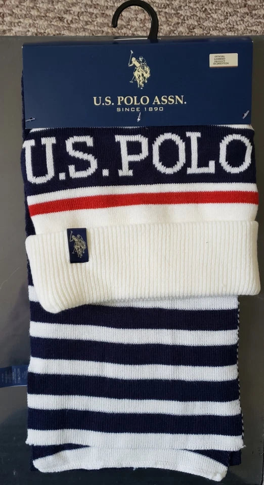 U.S. Polo Assn. Knit Hat & Scarf Cold Weather Set New with Tag USPA