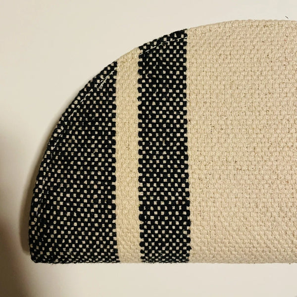 Universal Thread Black & Cream Woven Fabric Half Circle Clutch