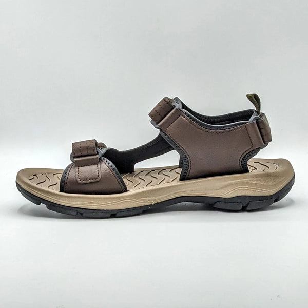 Khombu Men's Lightweight Sportsman’s Adjustable Sandal-Brown