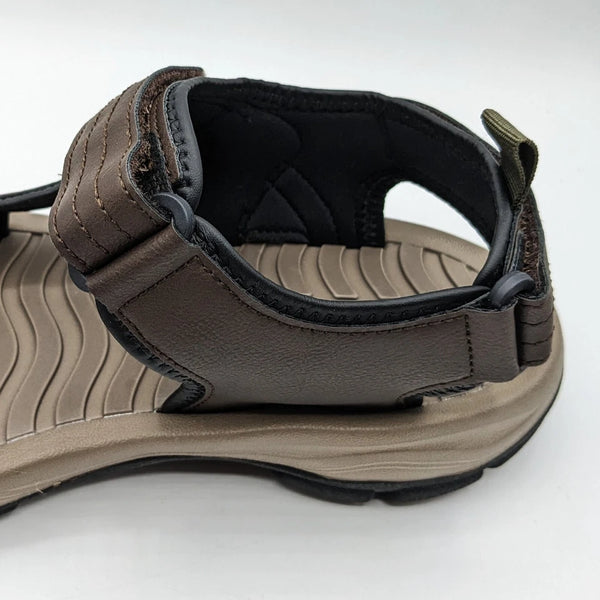 Khombu Men's Lightweight Sportsman’s Adjustable Sandal-Brown