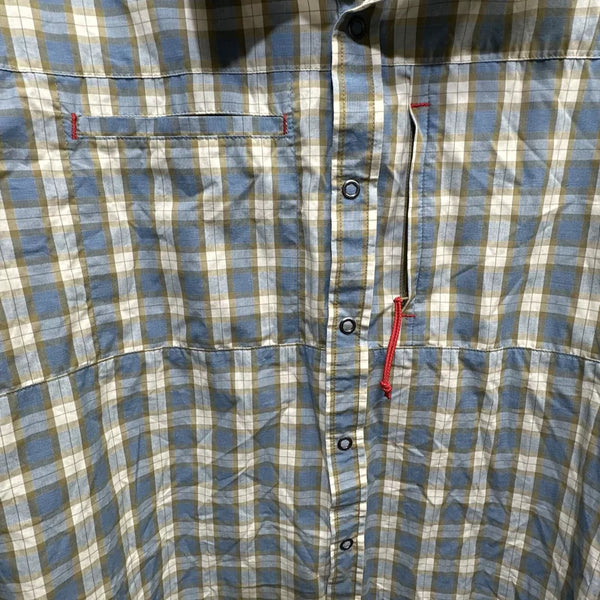 LAKE & TRAIL Men's Vented Snap Front Long Sleeve Plaid Shirt Pockets