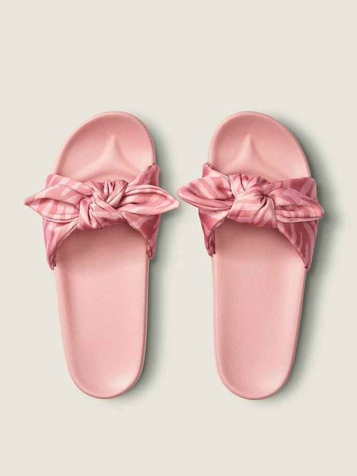 Victoria's Secret Pink Bow/Single Strap Slides