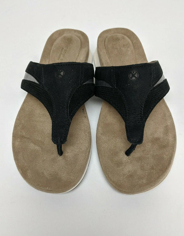 Hush Puppies Pepper Toepost Sandals, Black Leather, Women