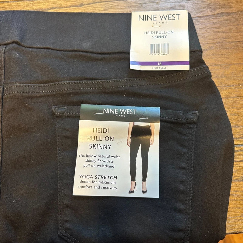 Nine West Women’s Heidi Skinny Pants Black Pull-On Stretch