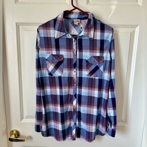 Como Vintage Plaid Button Down Shirt Women