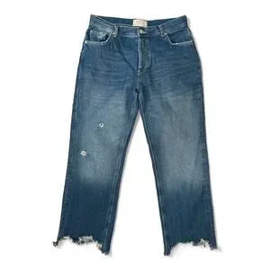 We the Free (Button Fly Distressed Raw Hem Jeans)