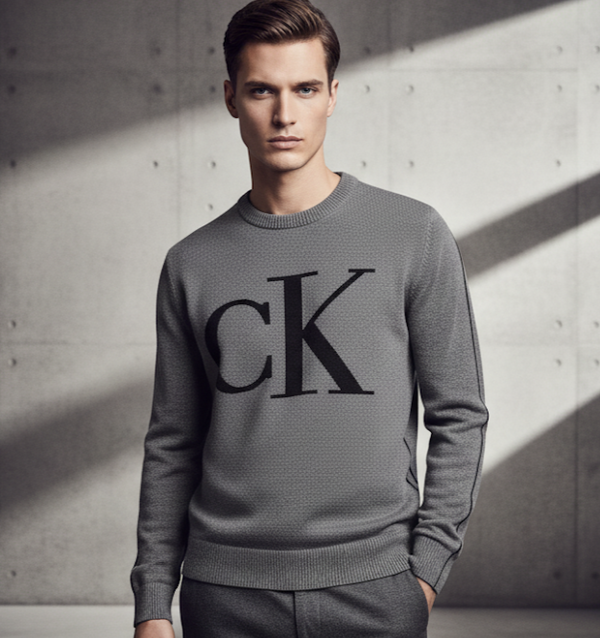 Calvin Klein Men's Gray Crewneck Pullover Sweater