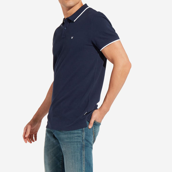 WRANGLER MEN'S RETRO MOD TIPPED PIQUE POLO