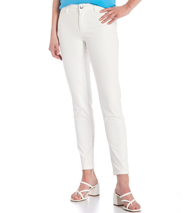 ‏ Calvin Klein Stretch Twill 4-Pocket Mid Rise Straight Leg Ankle Pants