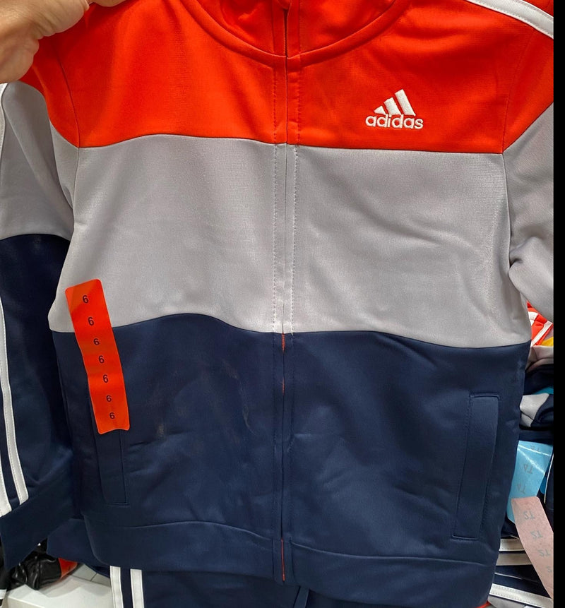 Adidas Boys'long Sleeve Orange Red SWEAT SHIRT