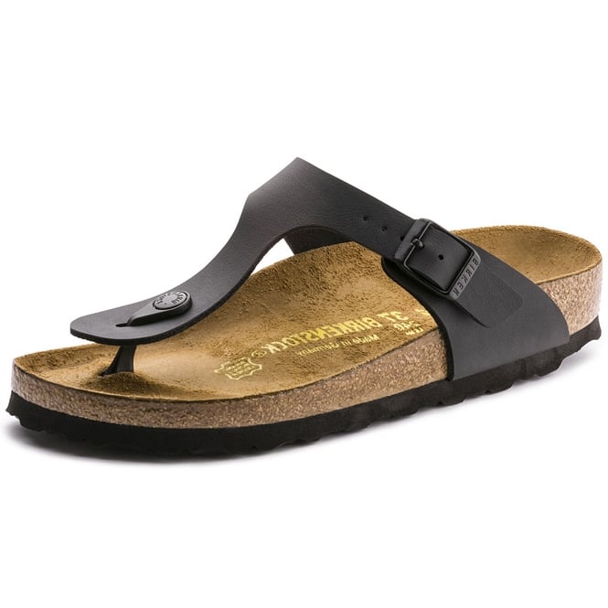 Birkenstock Gizeh Birko-Flor Black Toe Post Sandals 0043691