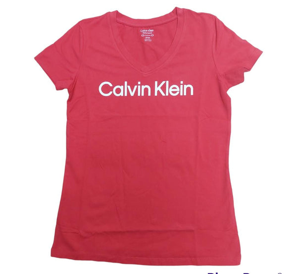 Calvin Klein Monogram V-Neck Logo-Print T-Shirt for Women