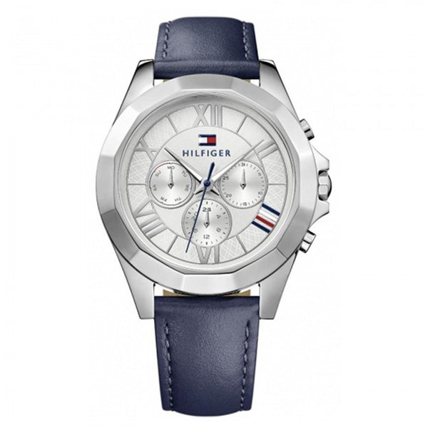 Tommy Hilfiger Ladies' 1781850 Chelsea Multifunction Blue Leather Watch (Blue)