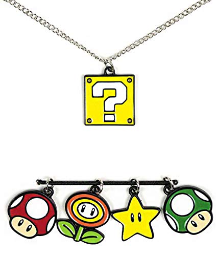 Nintendo Super Mario Multi Charm Necklace Set Bioworld
