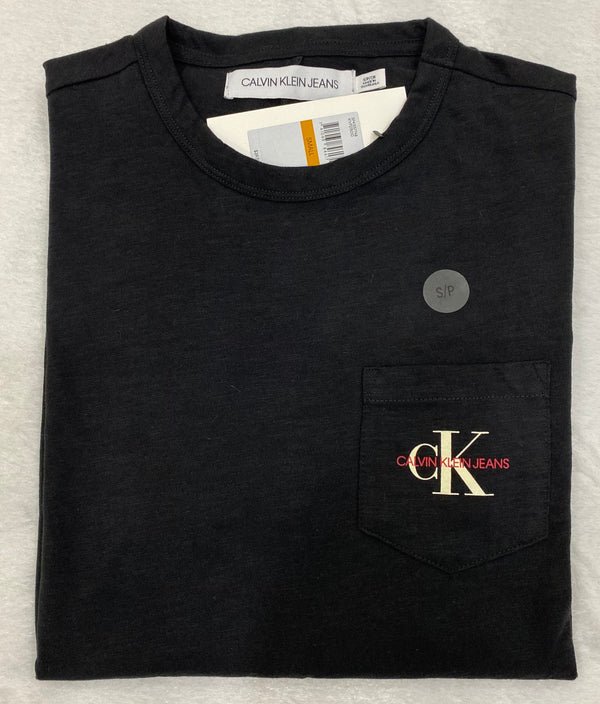 Calvin Klein Jeans Men Mono Embroidered T-Shirt Black