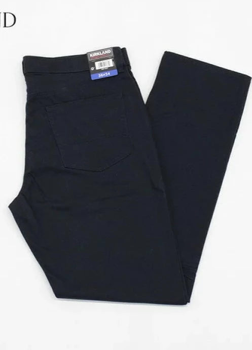 Kirkland Signature Men's 5 Pocket Brushed Cotton Twill Pants NAVY