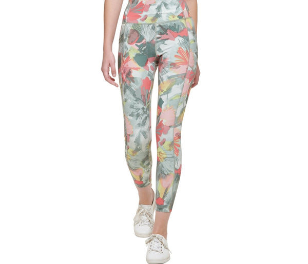 CALVIN KLEIN Floral-print  Leggings In Collage Floral Sagebrush