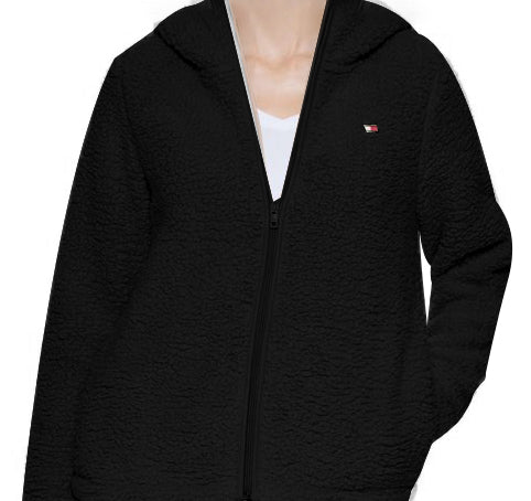 Tommy Hilfiger Sherpa Pullover Jacket In Lthtr Fawn full zip