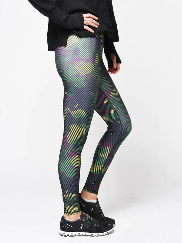 TEREZ GREEN CAMO STRIPE LEGGING