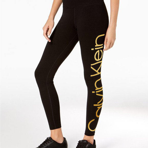 Calvin Klein Performance Women's High Waist Solid gold Logo Legging