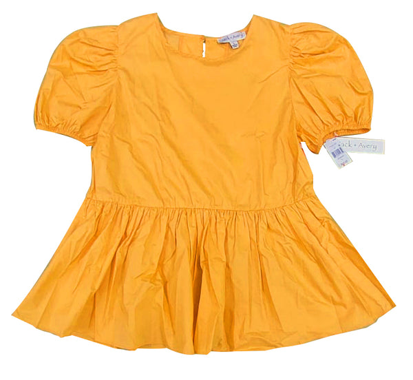 jack+avery Coral Orange Short Sleeve Ruffle Bottom TOP~WOMENS PLUS