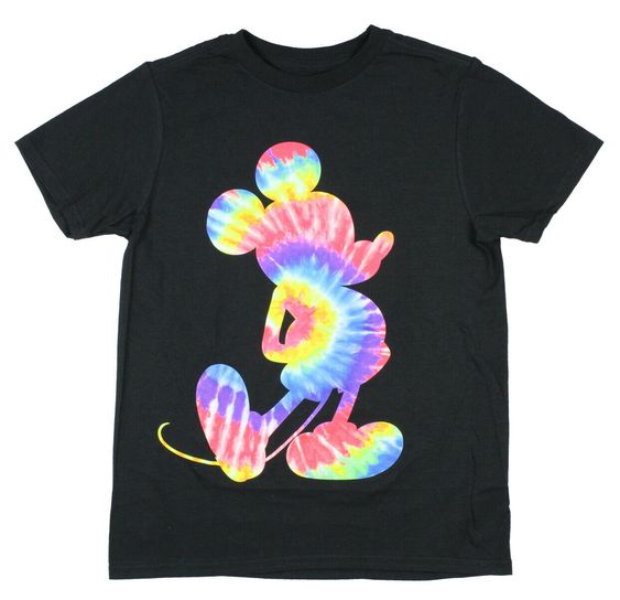 Mickey Mouse Boy's Classic Pose Tie-dye Filled Silhouette T-shirt