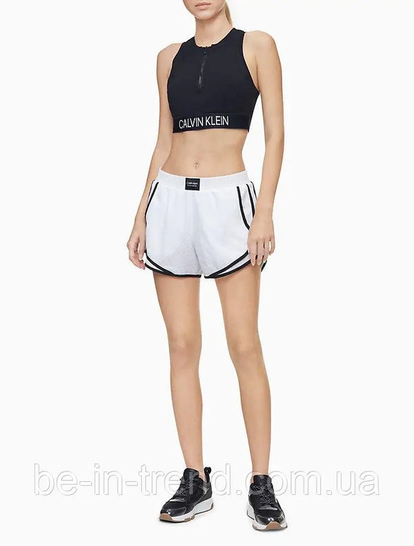 Calvin Klein Performance Logo Patch Piped Mesh Shorts White