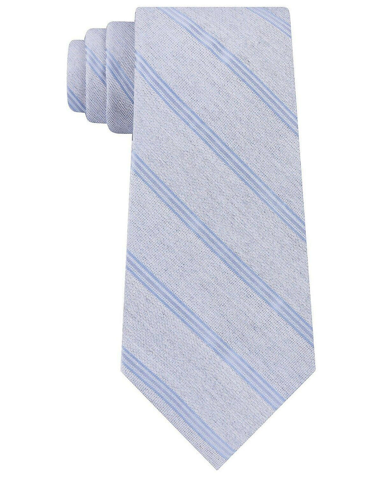 CALVIN KLEIN Mens Light Blue Stripe Slim Neck Tie