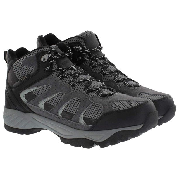 Khombu Tyler Men's Leather Hiking Outdoor Tactical Boots -Black/Grey