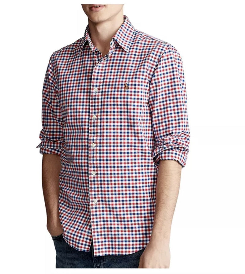 Polo Ralph Lauren Men's Classic-Fit Checked Oxford Shirt - Red Blue