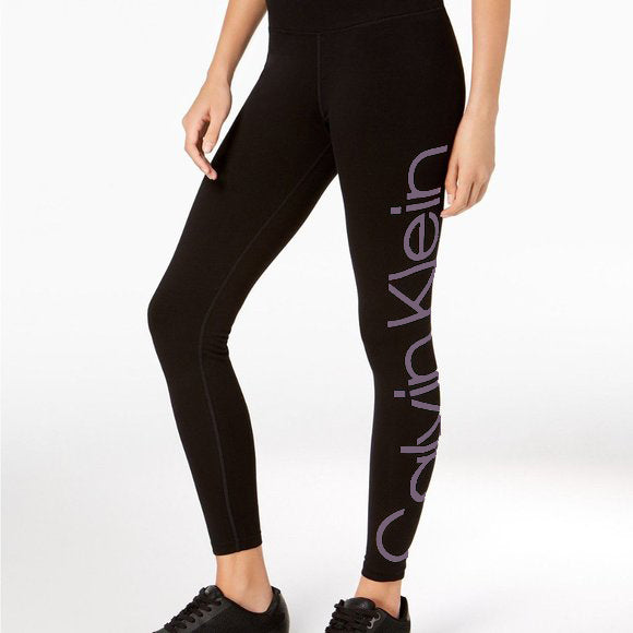 Calvin Klein Performance Women's High Waist Solid (PURPEL) Logo Legging