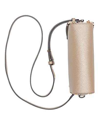 Calvin Klein Marybelle Saffiano Double Zip Organizational Crossbody, Metallic Taupe