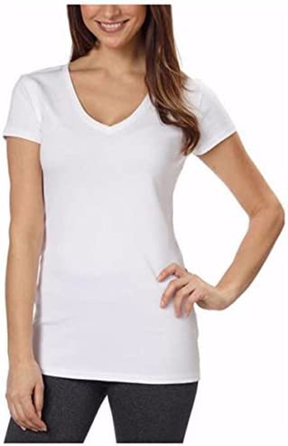 Kirkland Signature Ladies' Cotton V-neck Tee - White