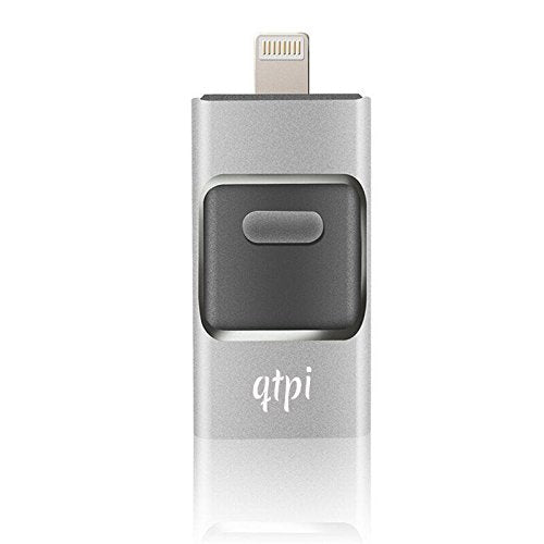 qtpi -iPhone USB Flash Drive 32GB i-Flash U-Plattenspeicher -Stock-Feder-Antrieb für iPhone & iPad, Android Handy und Computer, Silber