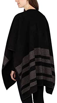 Ike Behar Ladies' Reversible Wrap with High Pile Fleece, Black