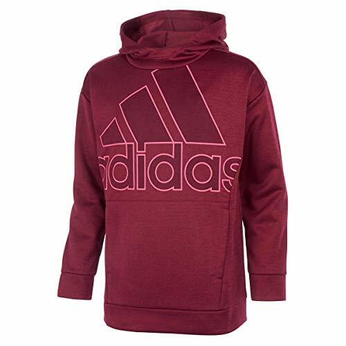 adidas Girls' Hooded Fleece Tunic Pullover Sweatshirt -Purple