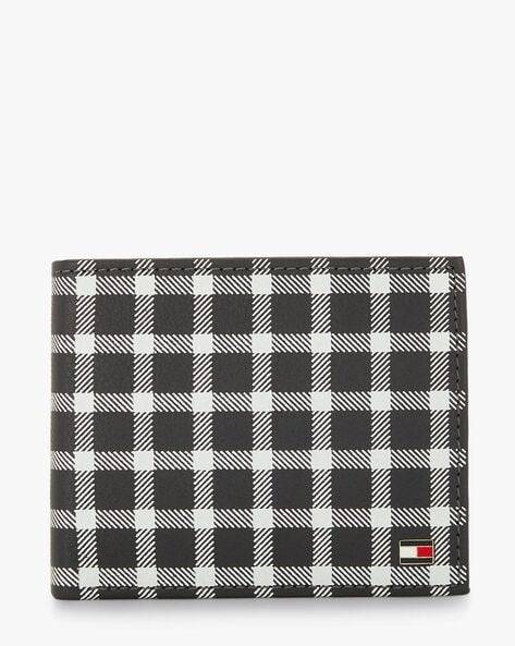 TOMMY HILFIGER Checked Leather Bi-Fold Wallet