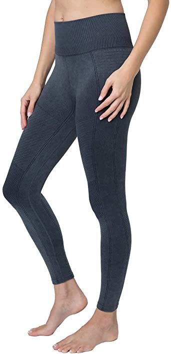 Tuff Athletics Women's Seamless High Waist Tight, Stone Washed Grey