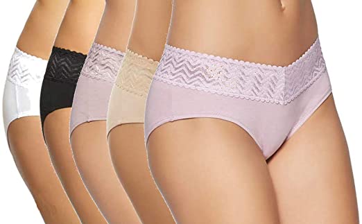 Gloria Vanderbilt Womens 5 Pack Full Coverage Hipster 5 Pack