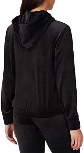 Womens FILA Marlin Black 1/2 Zip Velour Hoodie Jacket